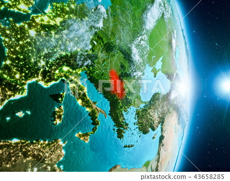 Sunrise above Serbia on planet Earth Sunrise above Serbia on planet Earth 43658285