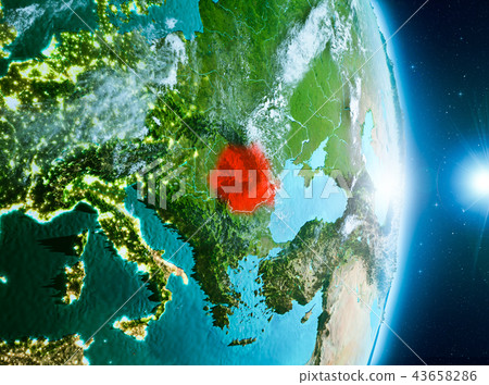 Sunrise above Romania on planet Earth Sunrise above Romania on planet Earth 43658286