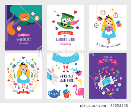 Alice in Wonderland banner, poster and card. We are mad here 43658398