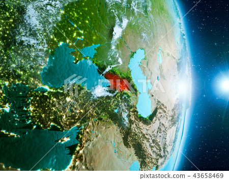 Sunrise above Georgia on planet Earth Sunrise above Georgia on planet Earth 43658469