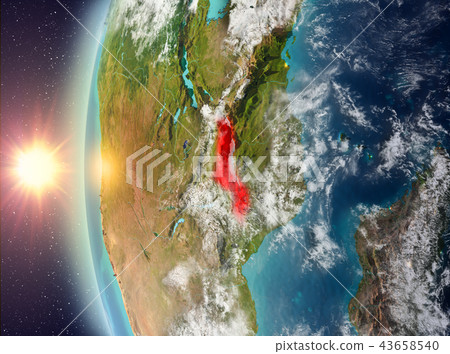 Malawi during sunset from space Malawi during sunset from space 43658540