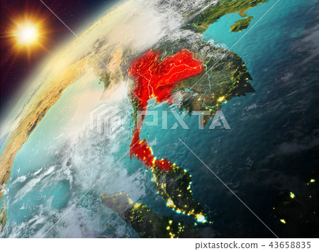 Thailand on planet Earth in sunset Thailand on planet Earth in sunset 43658835