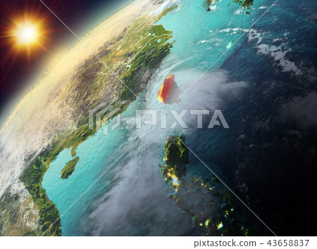 Taiwan on planet Earth in sunset Taiwan on planet Earth in sunset 43658837