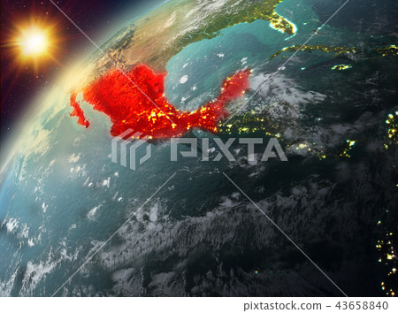Mexico on planet Earth in sunset Mexico on planet Earth in sunset 43658840