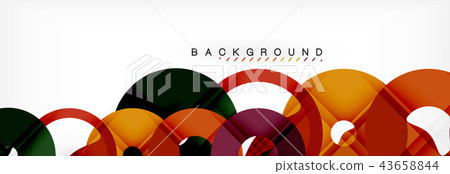 Colorful rings on grey background, modern geometric pattern design. Vector business or technology Colorful rings on grey background, modern geometric pattern design. Vector business or technology 43658844