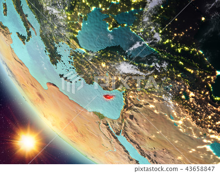 Sunset above Cyprus on Earth Sunset above Cyprus on Earth 43658847