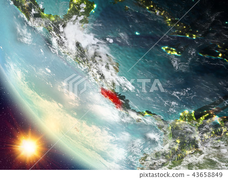 Sunset above Costa Rica on Earth Sunset above Costa Rica on Earth 43658849