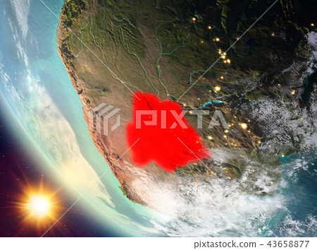 Sunset above Botswana on Earth Sunset above Botswana on Earth 43658877