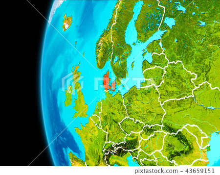 Map of Denmark in red - Stock Illustration [43659151] - PIXTA