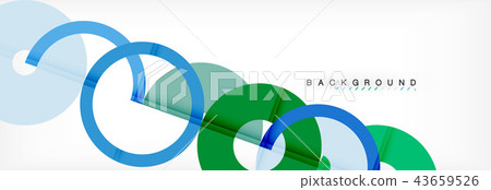 Colorful rings on grey background, modern geometric pattern design. Vector business or technology 43659526