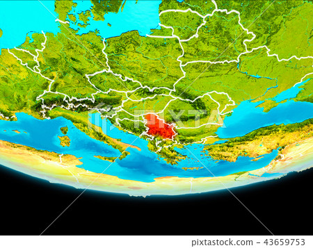 Satellite view of Serbia 43659753