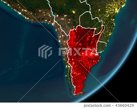 Argentina on night Earth Argentina on night Earth 43660429