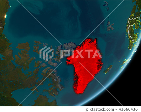Greenland on night Earth Greenland on night Earth 43660430