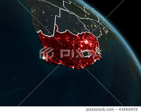 South Africa in red at night South Africa in red at night 43660459