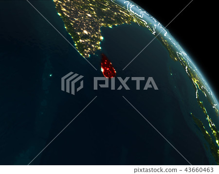 Sri Lanka in red at night 43660463