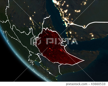 Satellite View Of Ethiopia Satellite View Of Ethiopia At Night - Stock Illustration [43660510] - Pixta