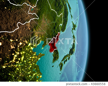 Morning over North Korea on Earth Morning over North Korea on Earth 43660558
