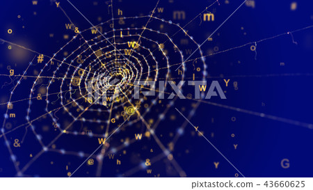 Spider Network in the Blue Cyberspace Spider Network in the Blue Cyberspace 43660625