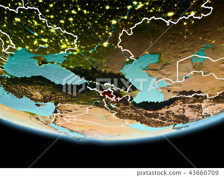 Armenia in red in the evening 43660709