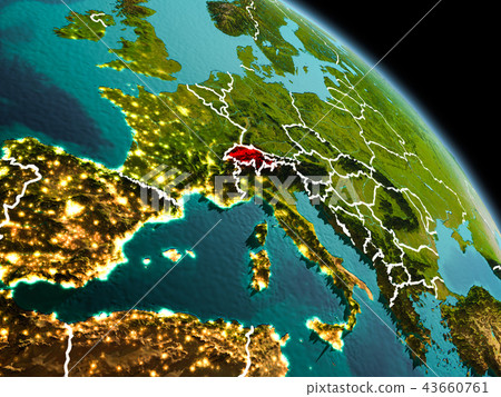 Switzerland in morning from orbit Switzerland in morning from orbit 43660761