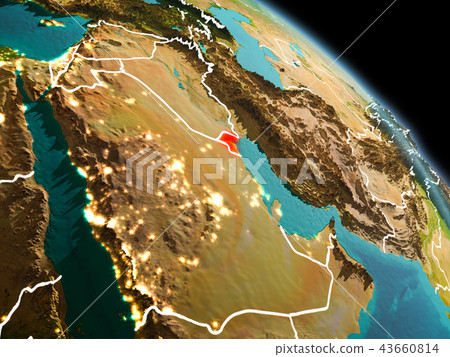 Kuwait in morning from orbit 43660814
