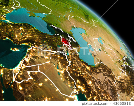Armenia in morning from orbit 43660818