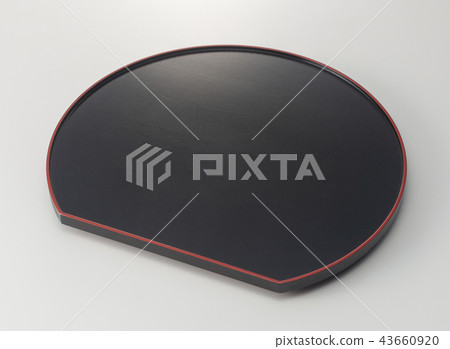 Black-painted half moon tray 43660920