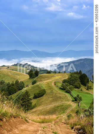 Beautiful rural mountain landscape with road Beautiful rural mountain landscape with road 43661096