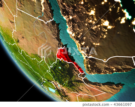 Eritrea at night on Earth 43661097