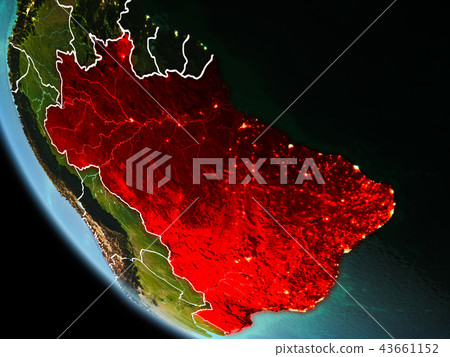 Brazil at night on Earth Brazil at night on Earth 43661152