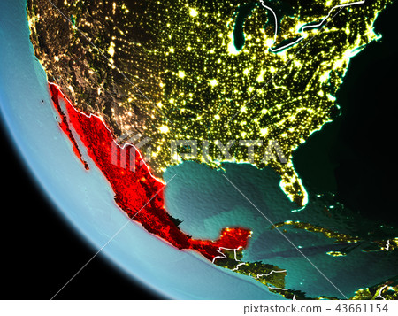 Mexico at night on Earth 43661154