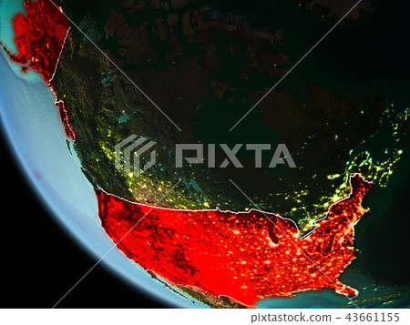 USA at night on Earth USA at night on Earth 43661155