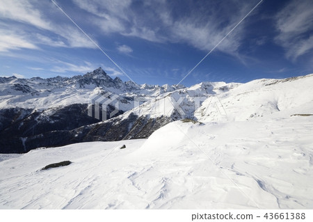 Majestic winter view of Mount Viso 43661388