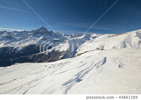 Majestic winter view of Mount Viso 43661389