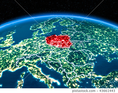 Poland from space at night 43661443