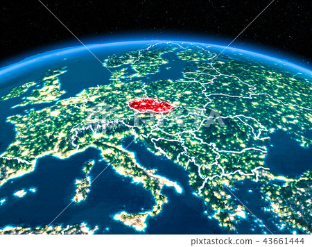 Czech republic from space at night Czech republic from space at night 43661444