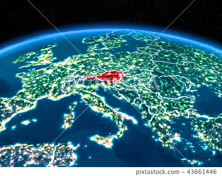 Austria from space at night Austria from space at night 43661446
