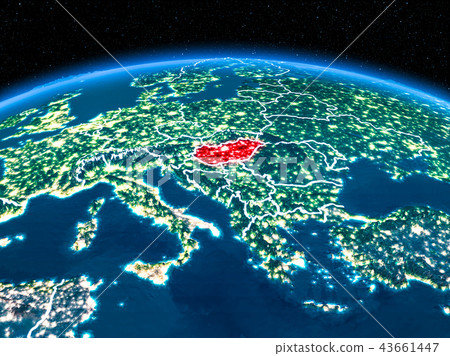 Hungary from space at night 43661447