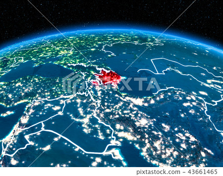 Azerbaijan from space at night Azerbaijan from space at night 43661465