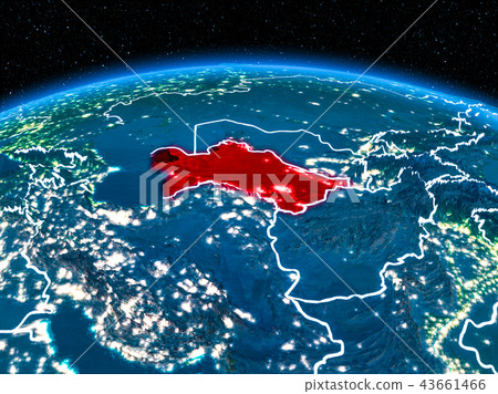 Turkmenistan from space at night 43661466