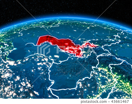 Uzbekistan from space at night Uzbekistan from space at night 43661467