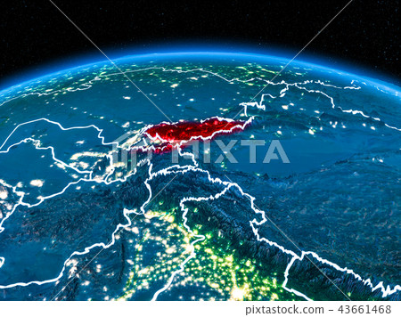 Kyrgyzstan from space at night Kyrgyzstan from space at night 43661468