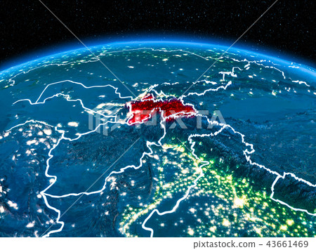 Tajikistan from space at night Tajikistan from space at night 43661469