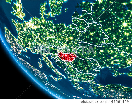 Orbit view of Hungary at night Orbit view of Hungary at night 43661539