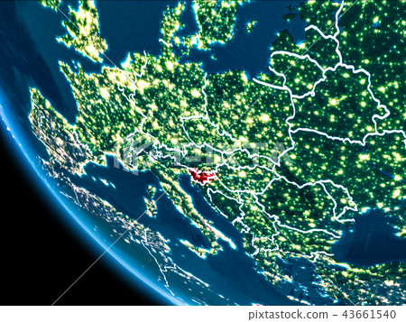 Orbit view of Slovenia at night 43661540