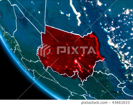 Orbit view of Sudan at night 43661633