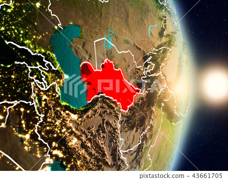 Turkmenistan during sunrise Turkmenistan during sunrise 43661705