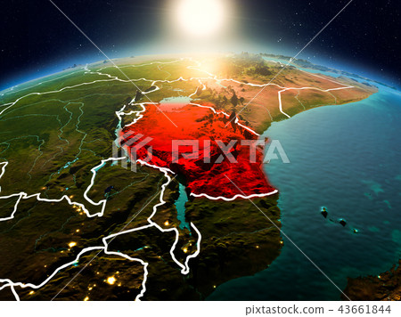 Tanzania in sunrise from orbit 43661844