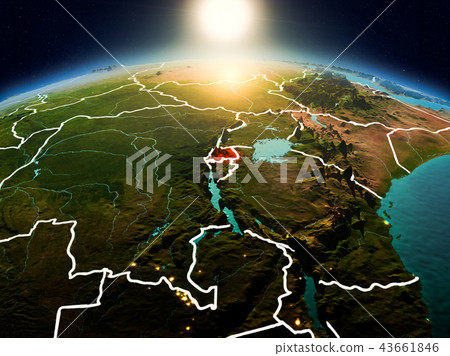 Rwanda in sunrise from orbit 43661846