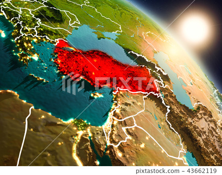 Turkey from space during sunrise 43662119